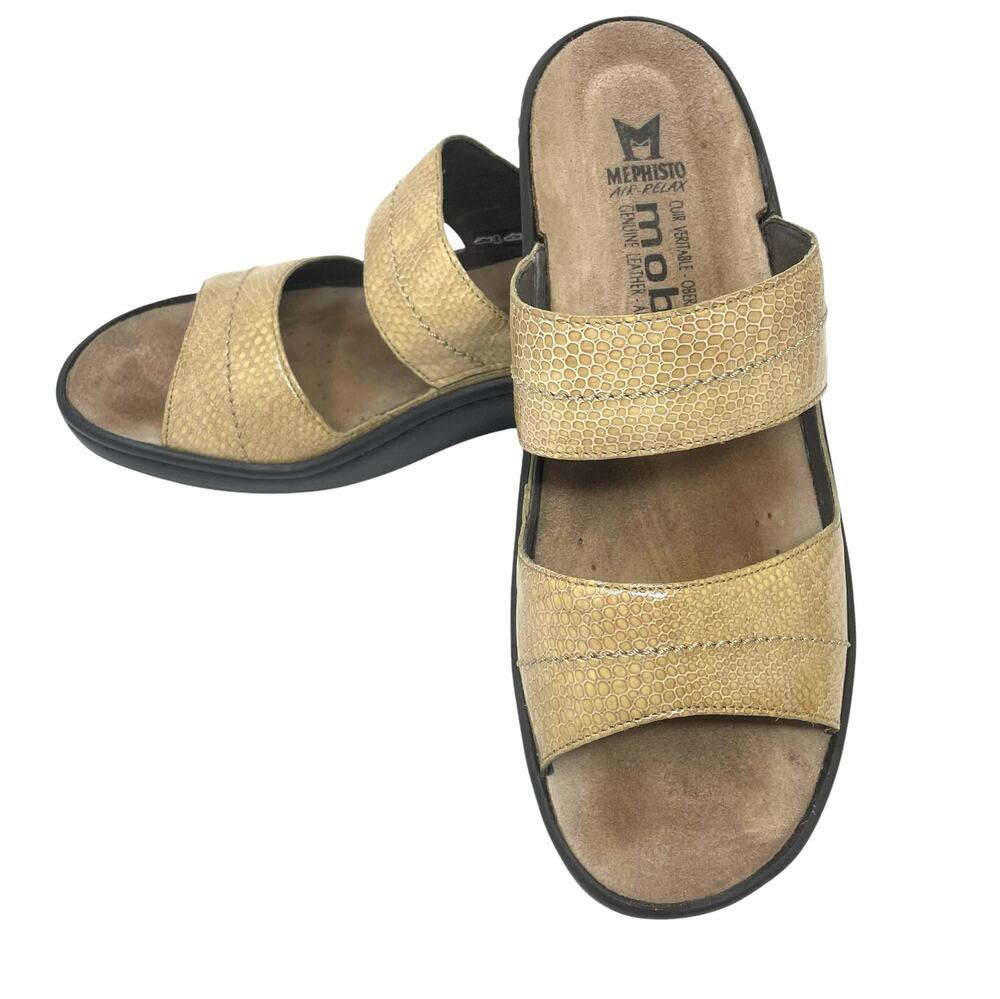 Mephisto Mobils Ularia Women’s Size 10 Snakeskin Embossed Leather Wedge Sandal